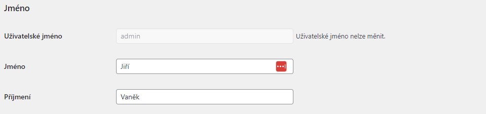 Jak změnit uživatelské jméno ve WordPressu