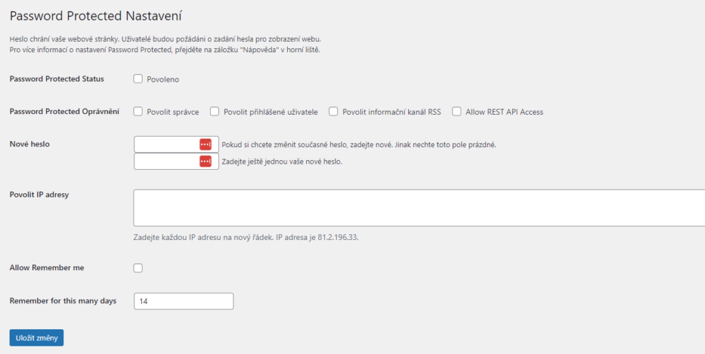 Jak ochránit WordPress pomocí hesla