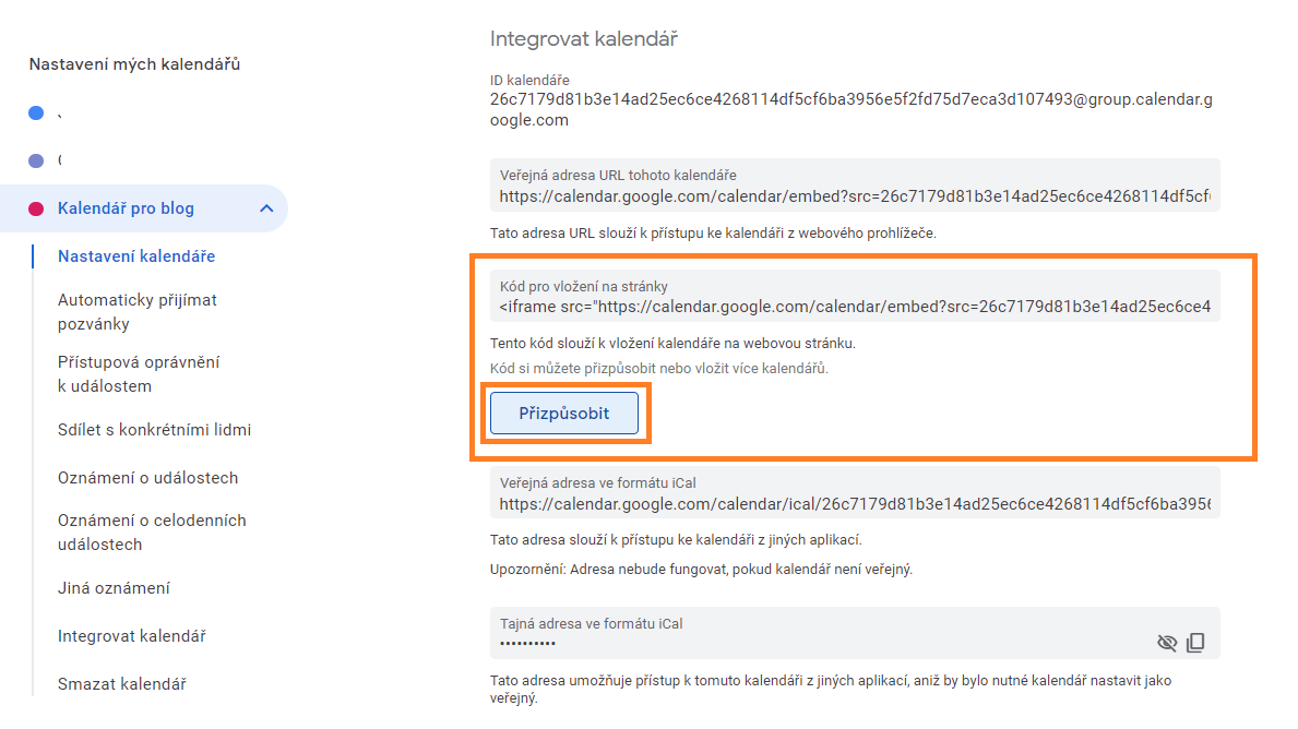 Jak vložit do WordPressu Google kalendář pomocí iframe