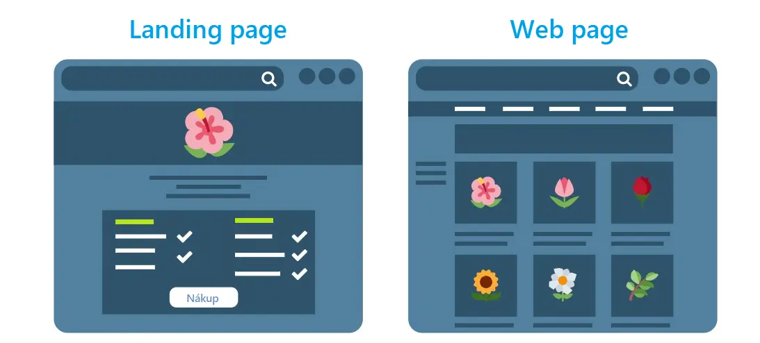 What is the difference between a website and a landing page?