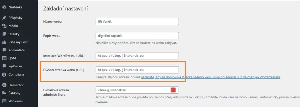 Jak opravit špatnou URL adresu úvodní stránky ve WordPressu