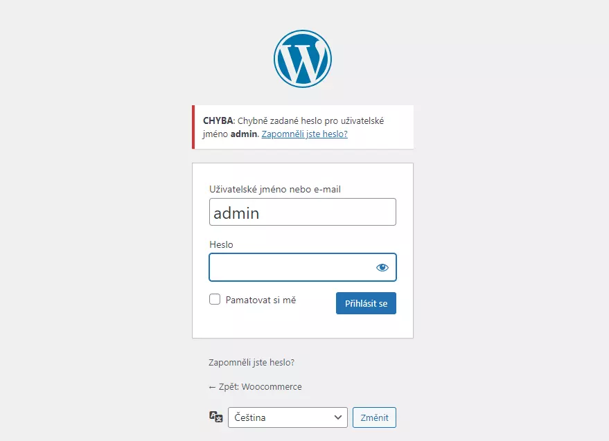 Upravte chybové hlášky u přihlášení do administrace WordPressu